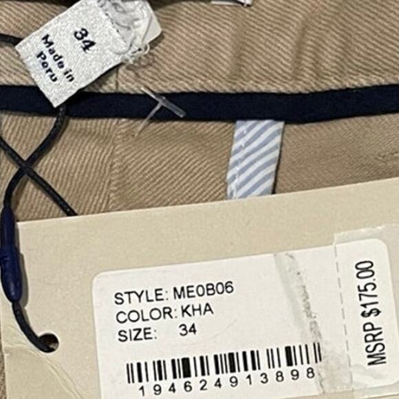 Peter Millar Men Crown Pilot Flat Front Trousers Twill Chino Pants Size 34 Khaki - Picture 12 of 14